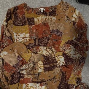 Patchwork Long Sleeve Top